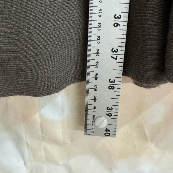 Free People Olive Green Ribbed Knit Ruffle Sleeve V-Neck Skater Keyhole Back - Picture 7 of 8